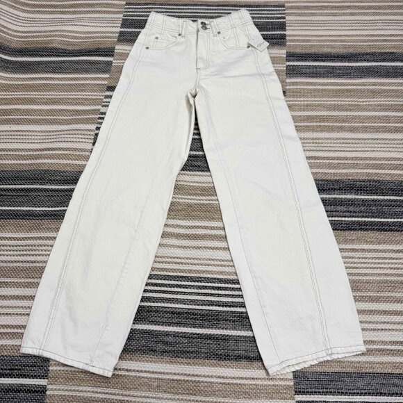Free People Denim - Free People We The Free Aster Straight Leg Jeans 100% Cotton‎ Cream Size 26